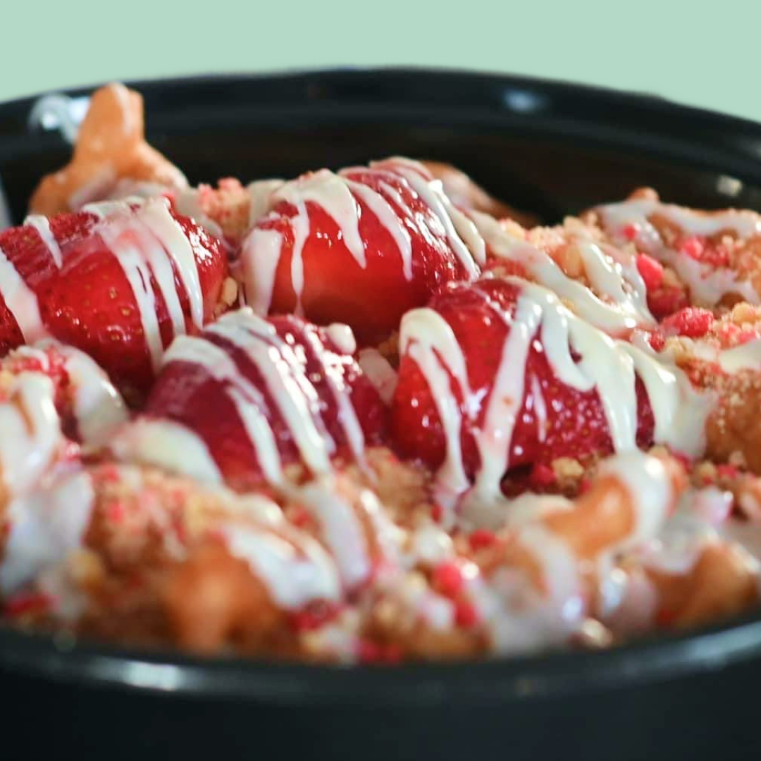 Strawberry Crunch Funnel Cake