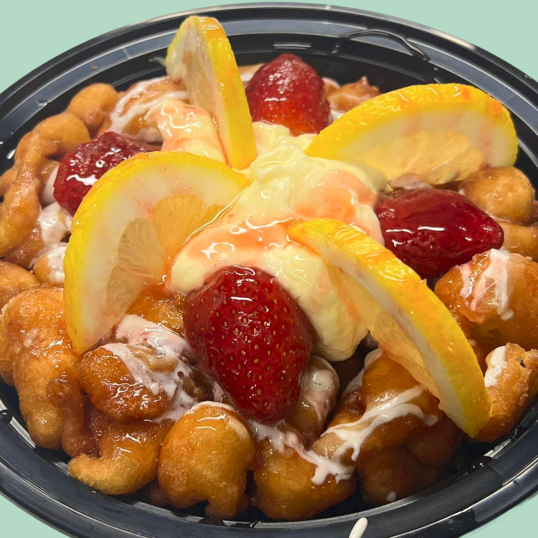 Strawberry Lemonade Cream Cheese Funnel Cake